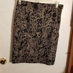 Animal print silk blend skirt